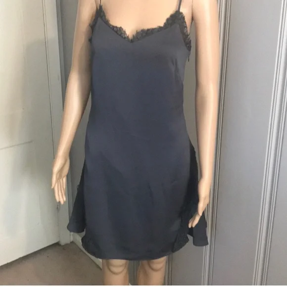 Banana Republic dark grey slip dress.  Size 0 - Picture 2 of 5